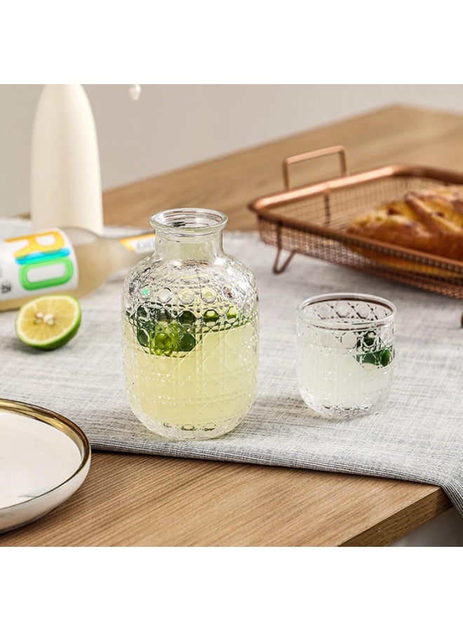 طقم إبريق ماء وكوب زجاجي للسرير، إبريق ماء مع كوب زجاجي للسرير، إبريق بجانب السرير لشرب الماء في منتصف الليل، غسول فم زجاجي للحمام، غرفة الضيوف - Image 5